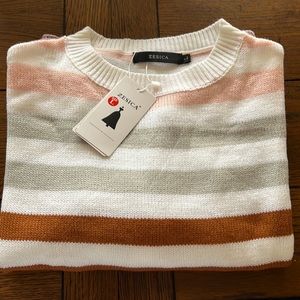 Women's Long Sleeve Crew Neck Striped - Size Large